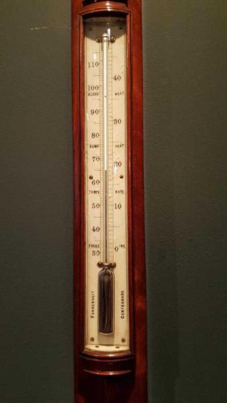Superb Victorian Bow Front Stick Barometer - Image 5