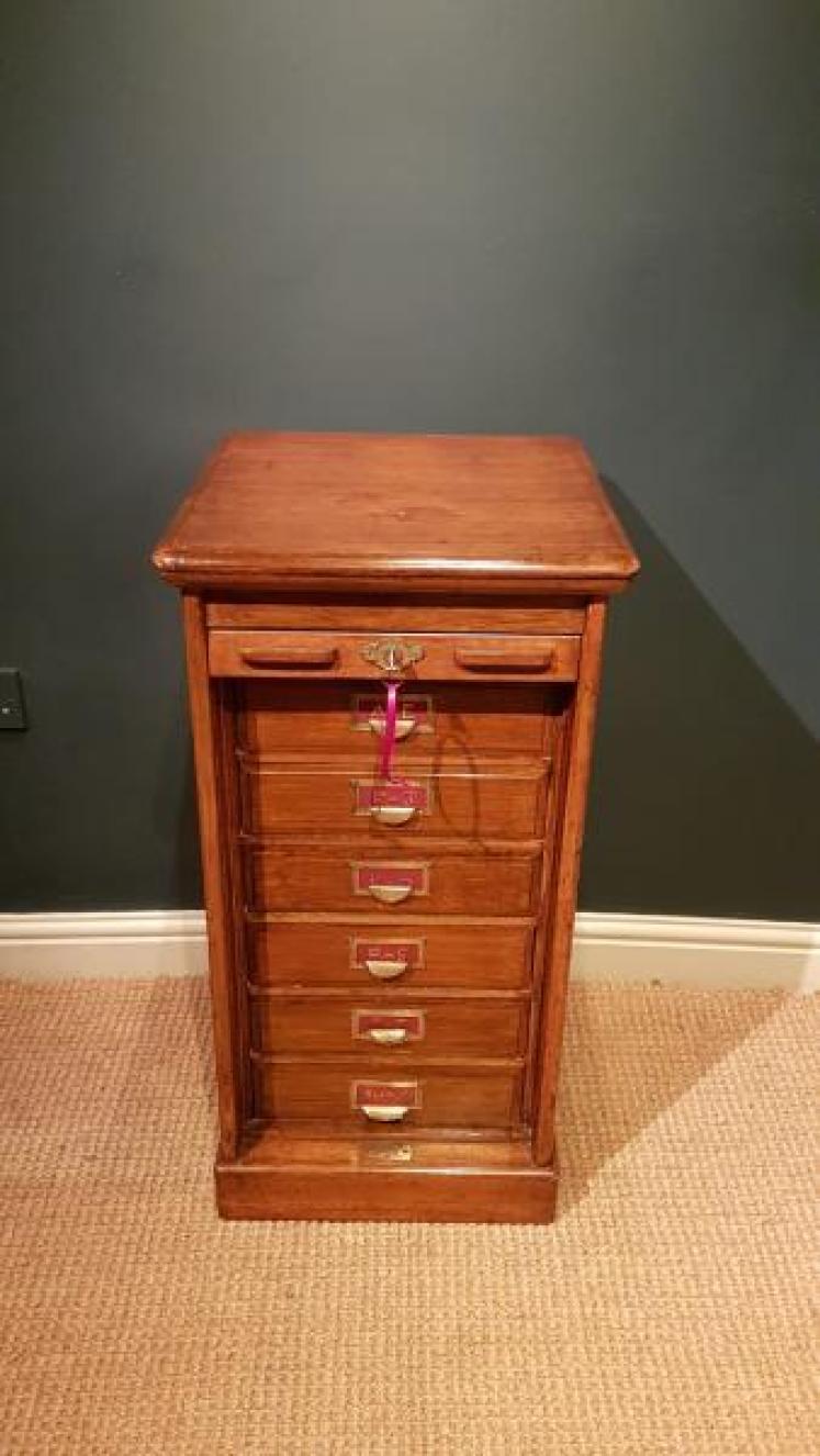 Antique Oak Maples of London Filing Cabinet - Image 1