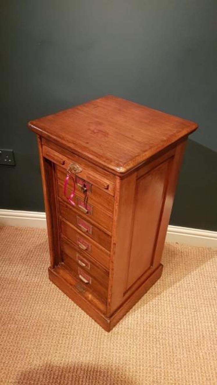 Antique Oak Maples of London Filing Cabinet - Image 3