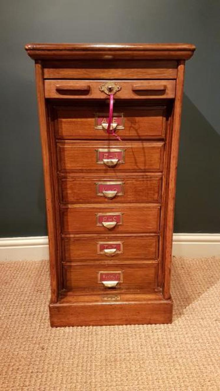 Antique Oak Maples of London Filing Cabinet - Image 4