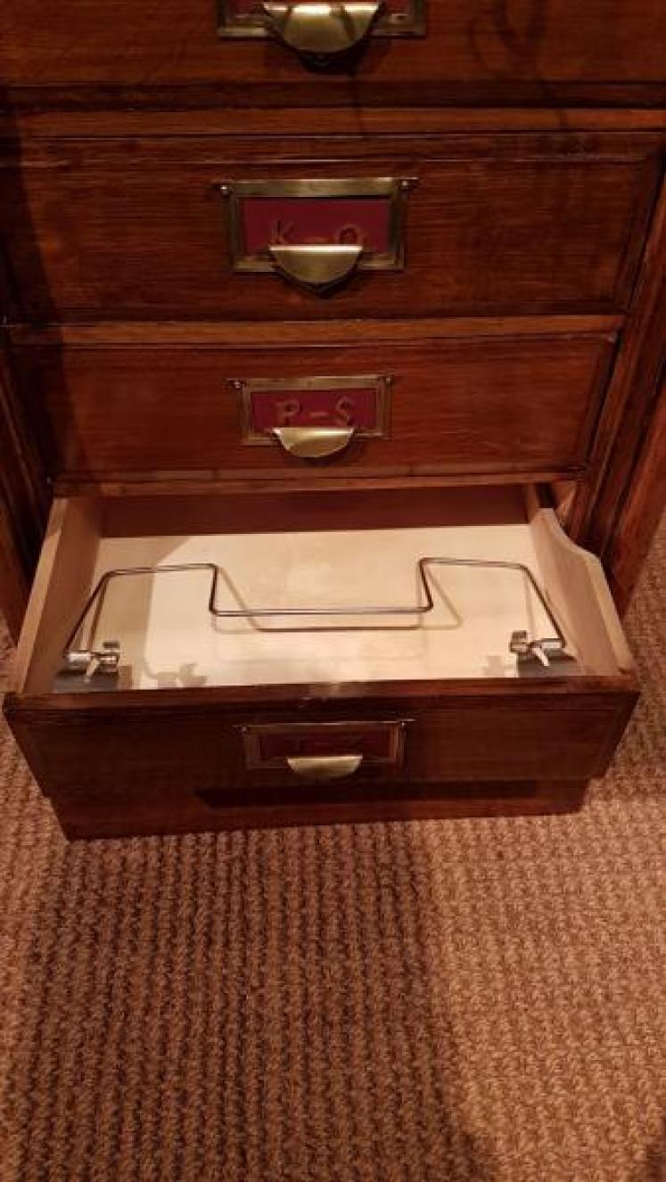 Antique Oak Maples of London Filing Cabinet - Image 5