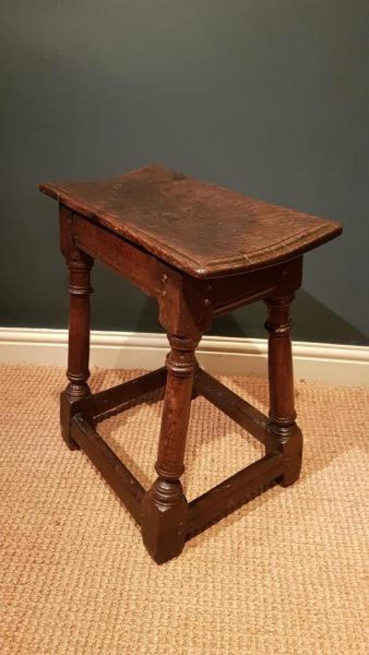 Superb Period Oak Top Joint Stool - Image 1