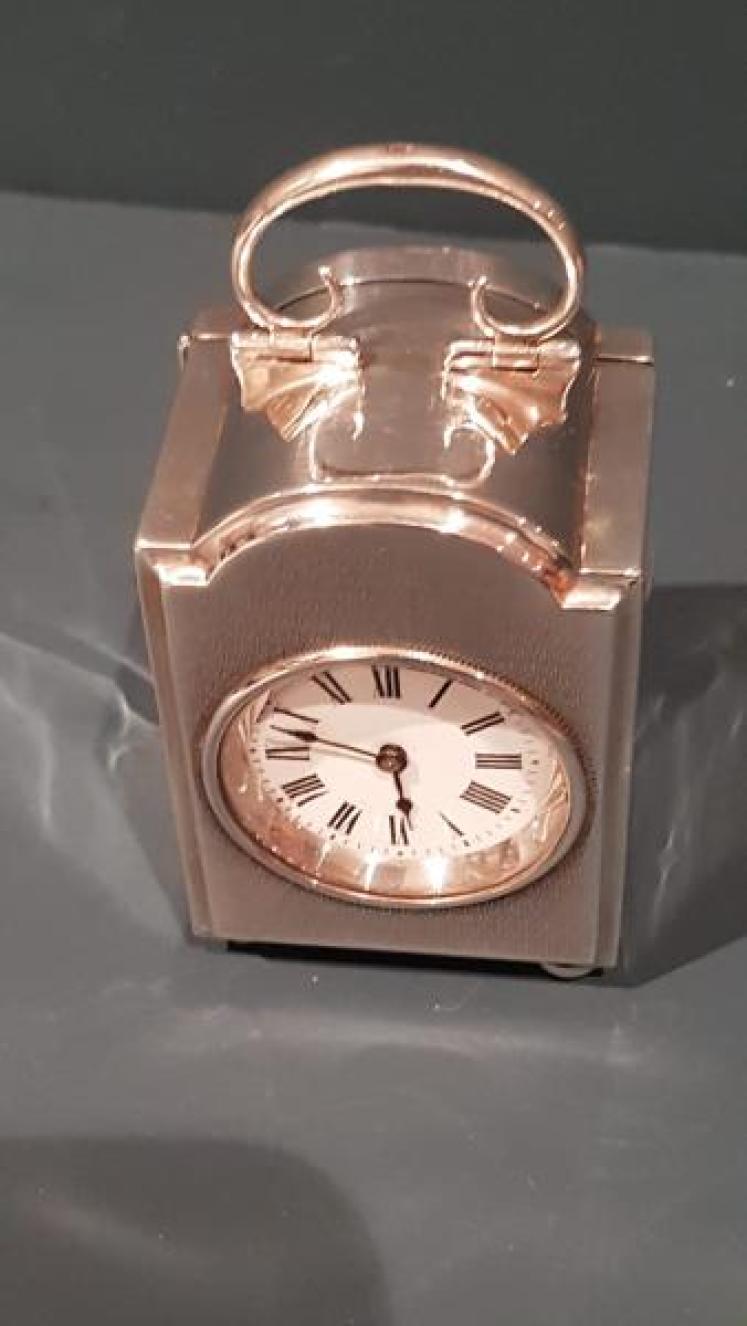 Small Edwardian Walker & Hall Silver Carriage Clock - Image 2