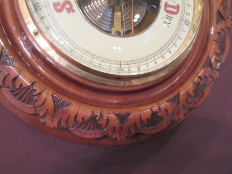 Superb Large Antique Walnut Skeletonised Barometer - Image 6