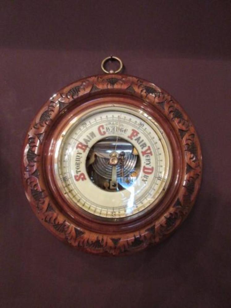 Superb Large Antique Walnut Skeletonised Barometer - Image 7
