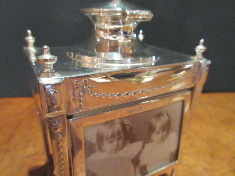 Superb Antique Silver Desktop Photo Frame & Inkwell Stand - Image 6