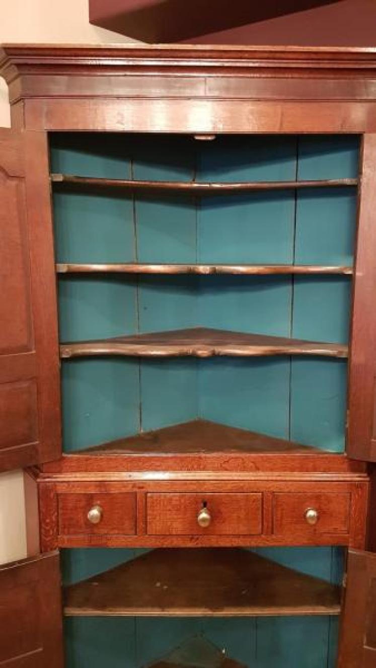Impressive George III Oak Floor Standing Corner Cupboard - Image 3