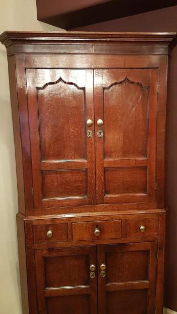 Impressive George III Oak Floor Standing Corner Cupboard - Image 7