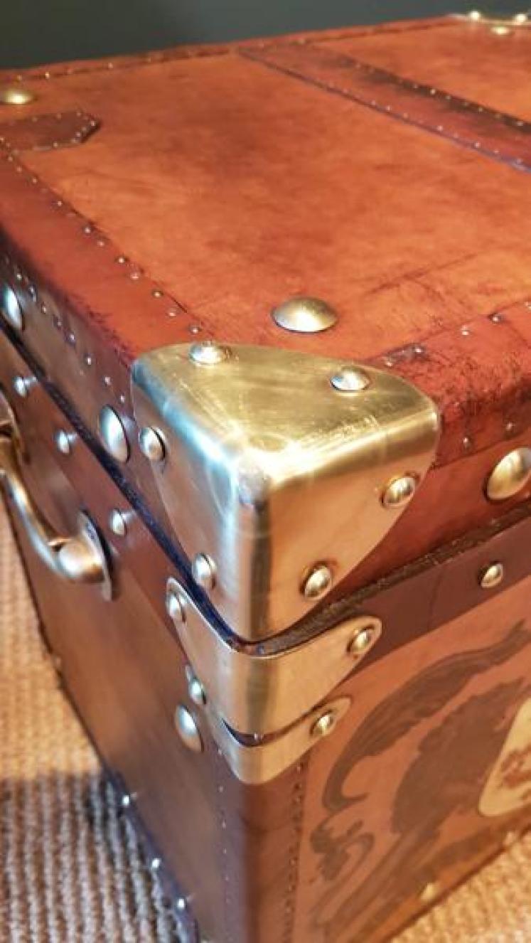 1920's Leather Trunk - Image 5