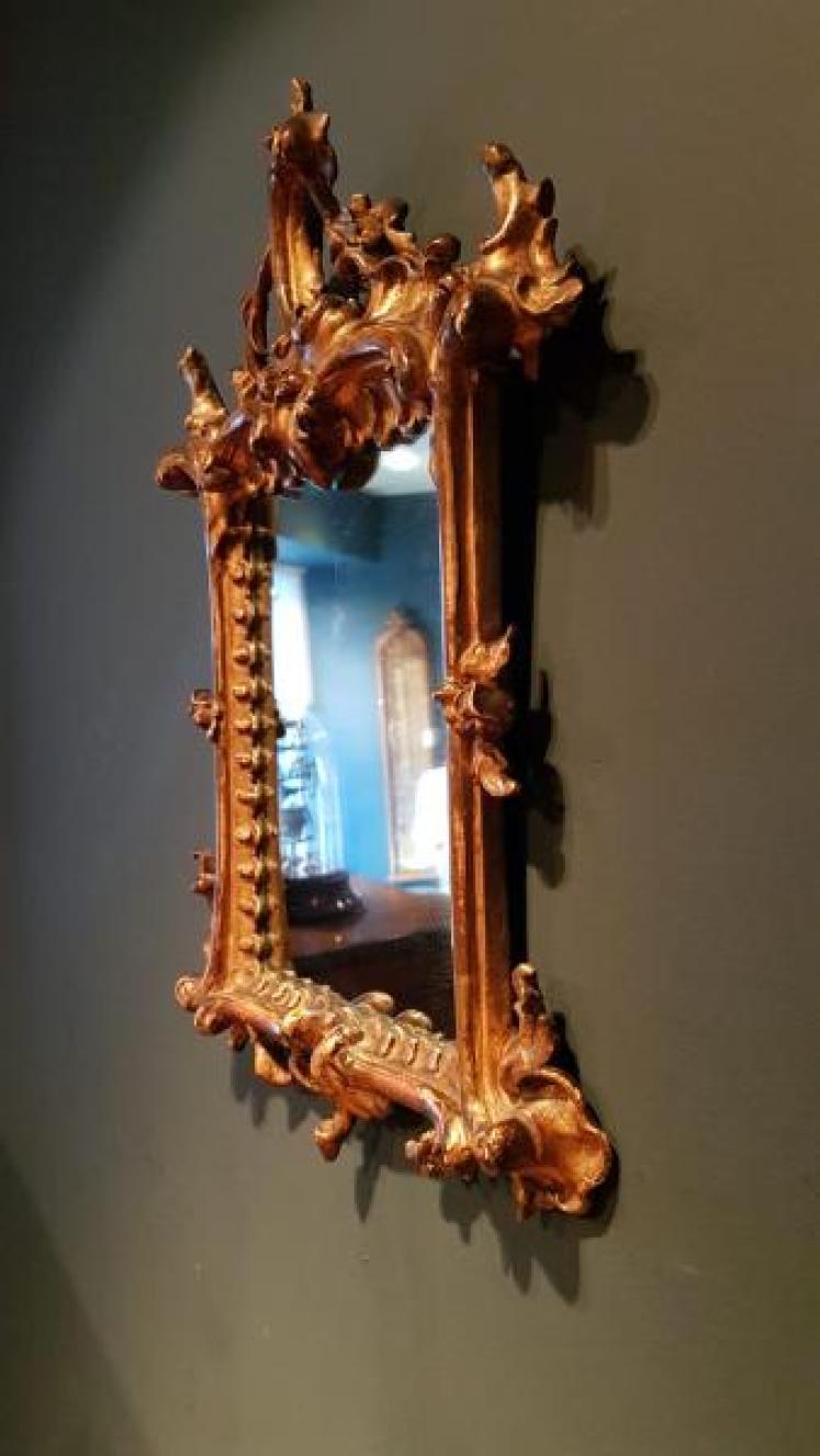 Small Victorian Timber Gilt Mirror  - Image 4