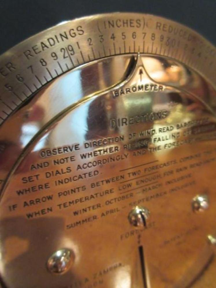 Antique Brass Desktop Negretti & Zambra Weather Forcaster - Image 2
