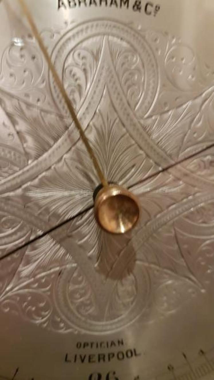 Quality Victorian Carved Oak Banjo Barometer - Image 5