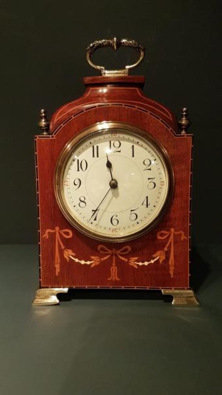 Fine Quality Edwardian Inlaid Mahogany Mantel Clock - Image 1