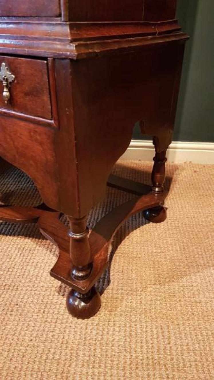 Outstanding Original George I Oak Chest on Stand - Image 7