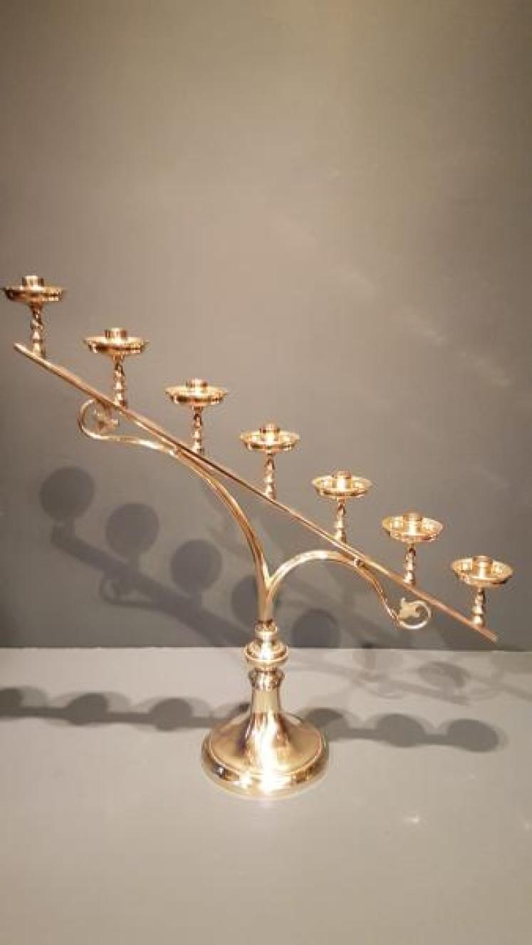 Pair of Victorian Brass Church Candelabra  - Image 2