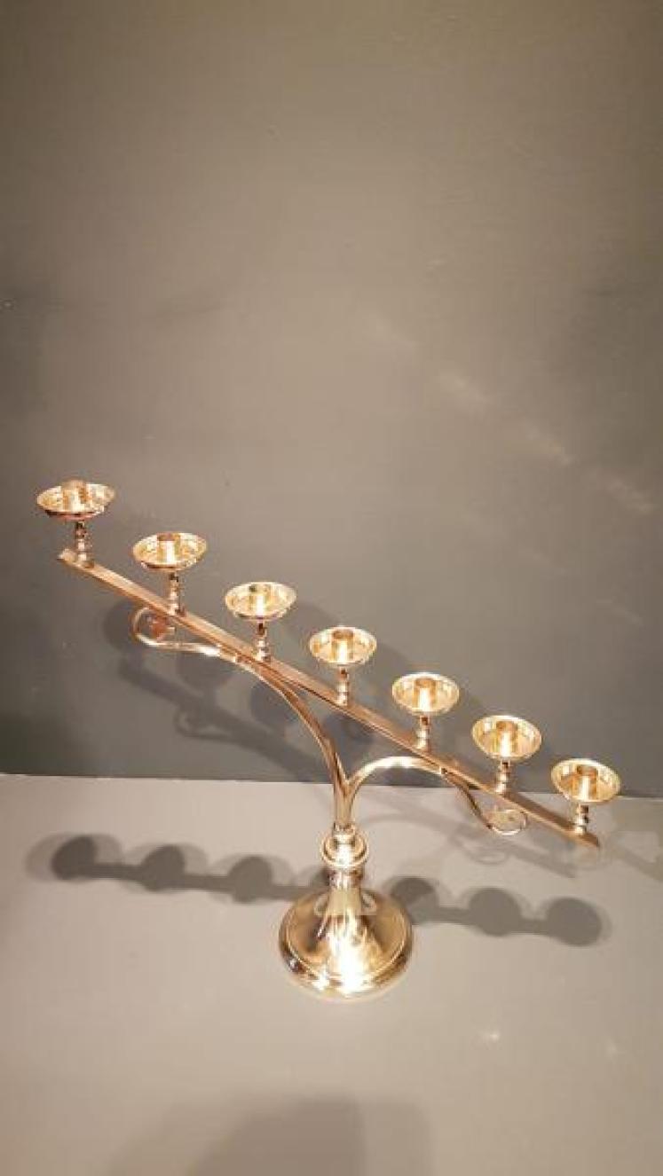 Pair of Victorian Brass Church Candelabra  - Image 7