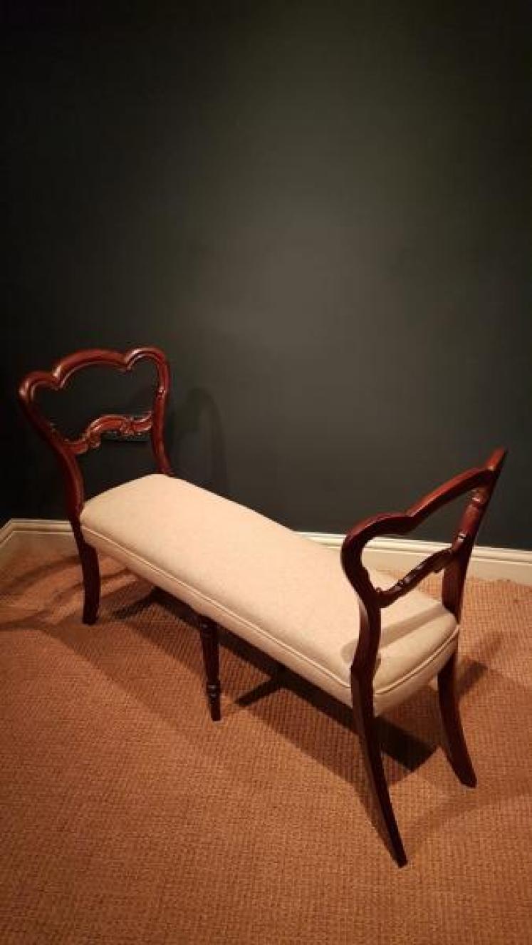 Victorian Rosewood Window Seat - Image 1