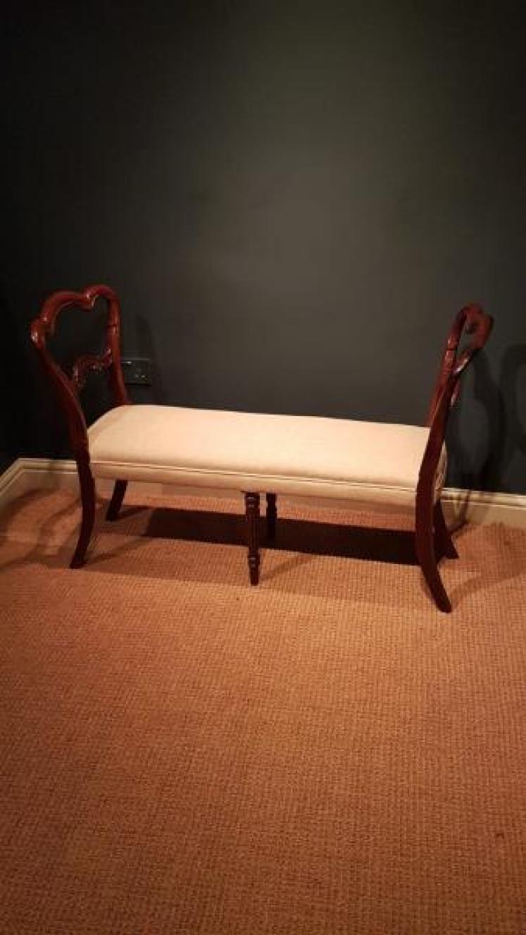 Victorian Rosewood Window Seat - Image 6