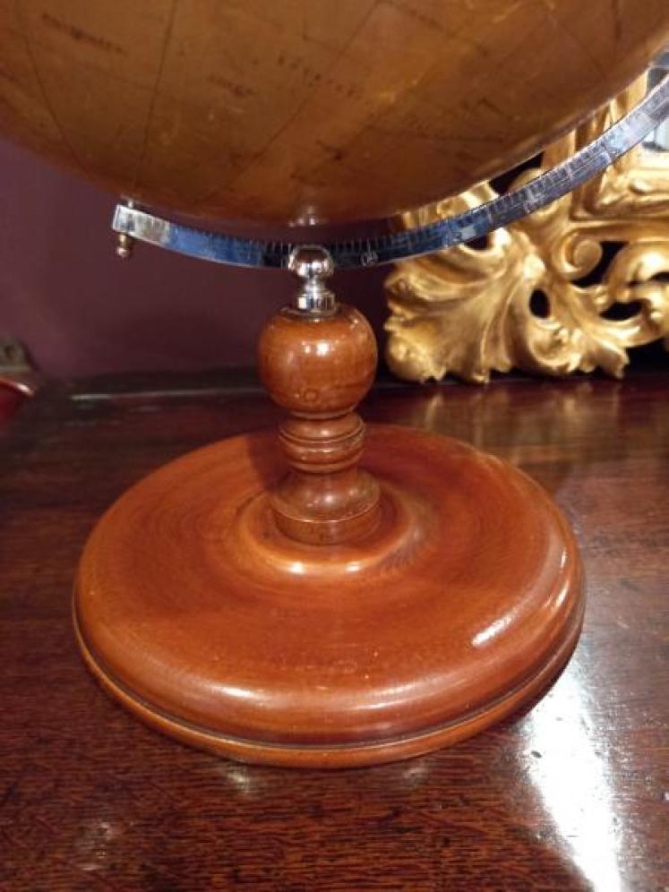 Superb Antique 12" Papier Mache Terrestrial Globe - Image 5