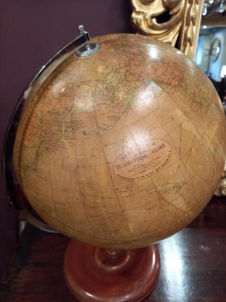 Superb Antique 12" Papier Mache Terrestrial Globe - Image 6