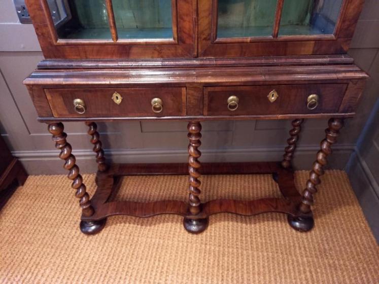 Antique William & Mary Style Walnut Cabinet on Stand - Image 2