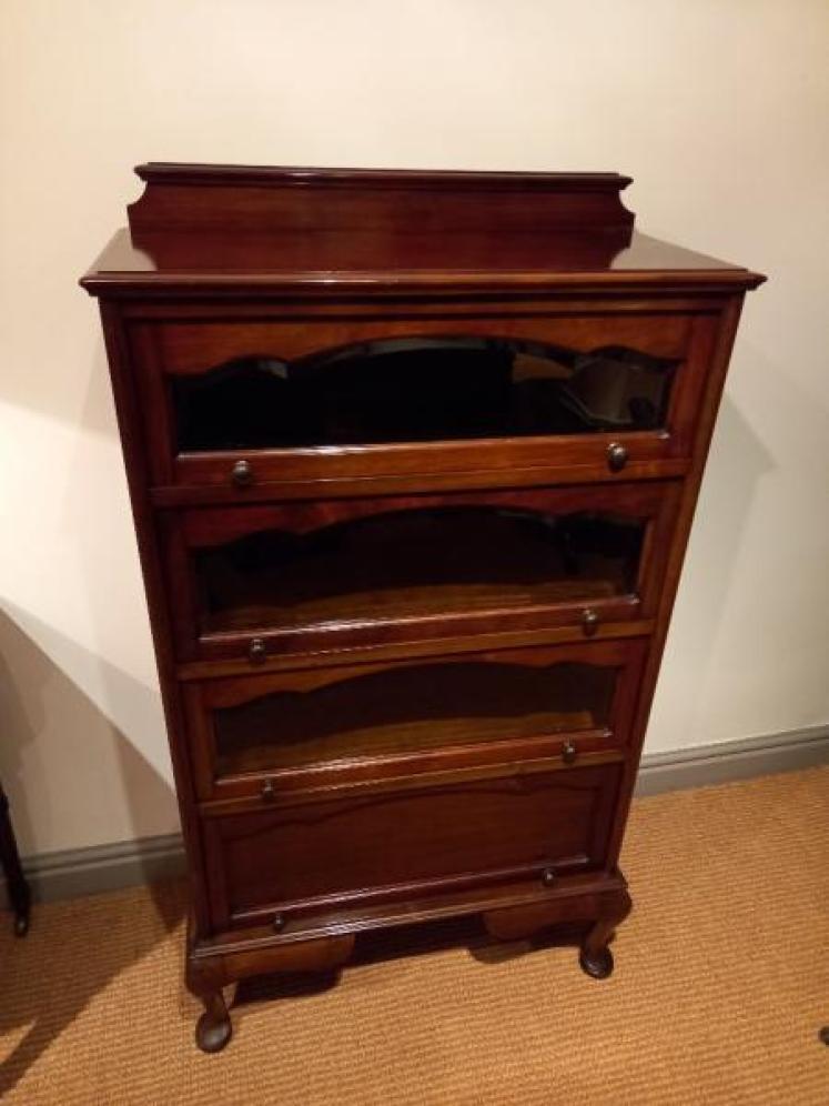 Antique Solid Mahogany Four Tier Bookcase - Image 1