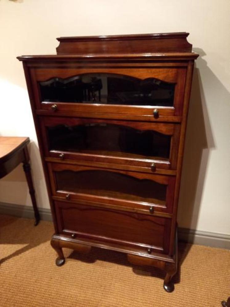 Antique Solid Mahogany Four Tier Bookcase - Image 7