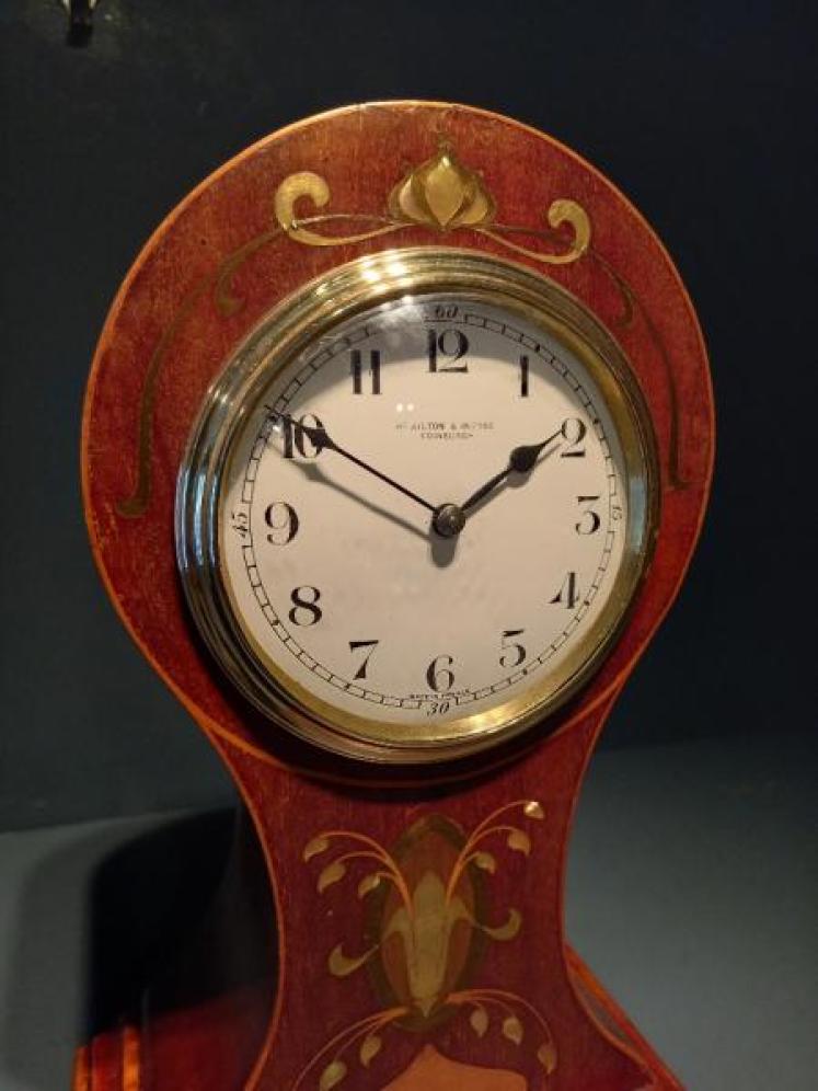 Superb Antique Mother of Pearl Inlaid Mantel Clock - Image 3