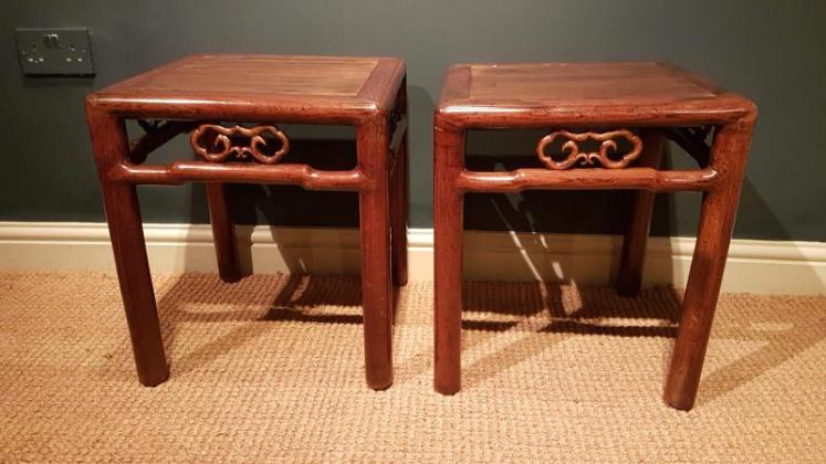 Matching Pair of Antique Rosewood Lamp Tables - Image 1