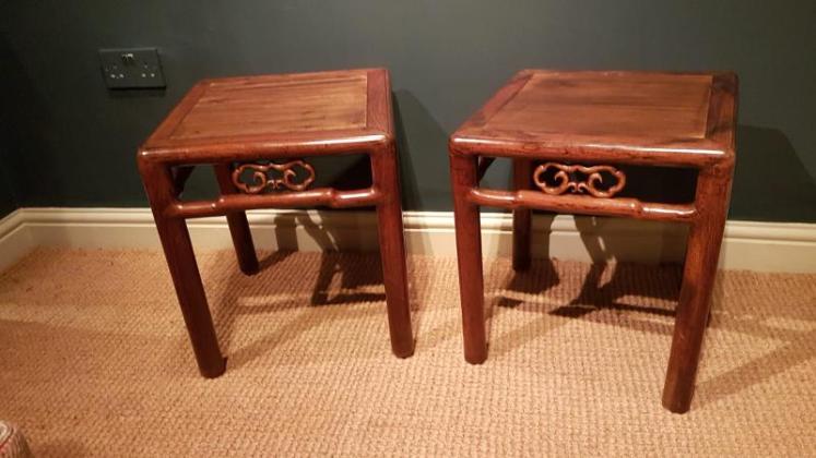 Matching Pair of Antique Rosewood Lamp Tables - Image 2