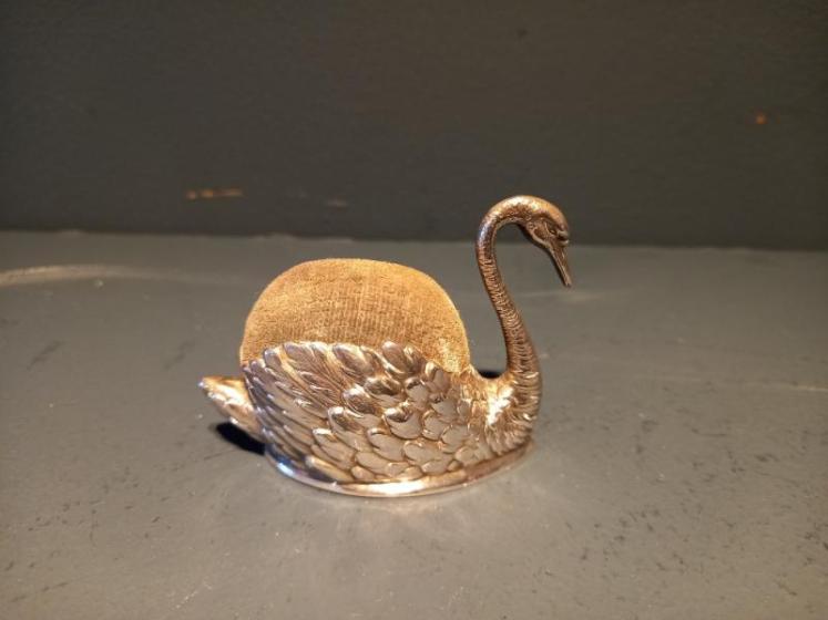 George V period Silver Novelty Swan Pin Cushion - Image 1