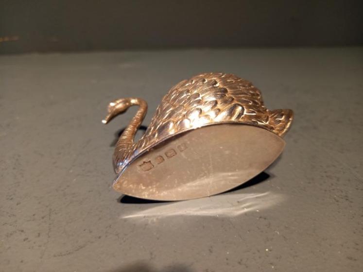 George V period Silver Novelty Swan Pin Cushion - Image 5