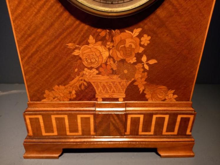 Superb Antique Fruitwood Inlaid Waring & Gillow Mantel Clock - Image 3