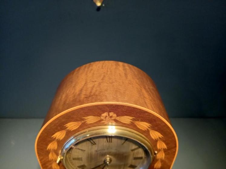 Superb Antique Fruitwood Inlaid Waring & Gillow Mantel Clock - Image 5