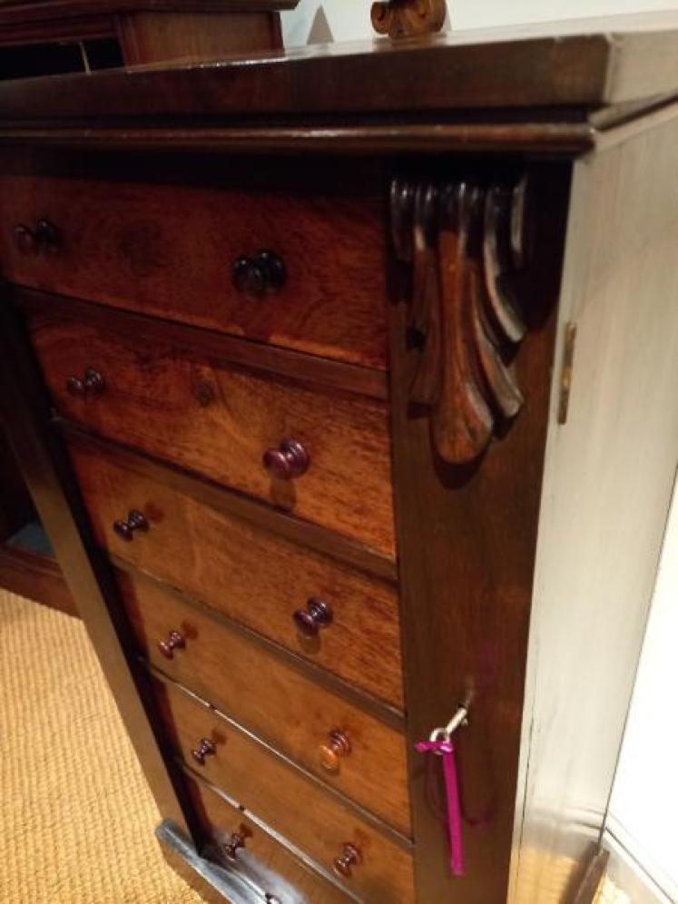 Early Victorian Rosewood Wellington Chest - Image 3