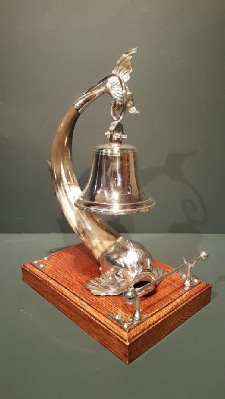 Superb Victorian Silver Plated and Horn Dinner Bell - Image 2