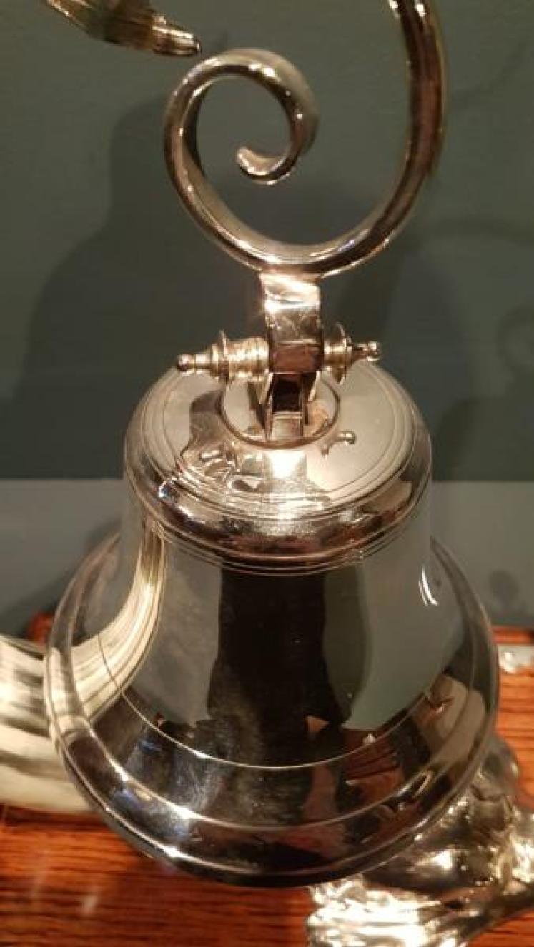 Superb Victorian Silver Plated and Horn Dinner Bell - Image 3