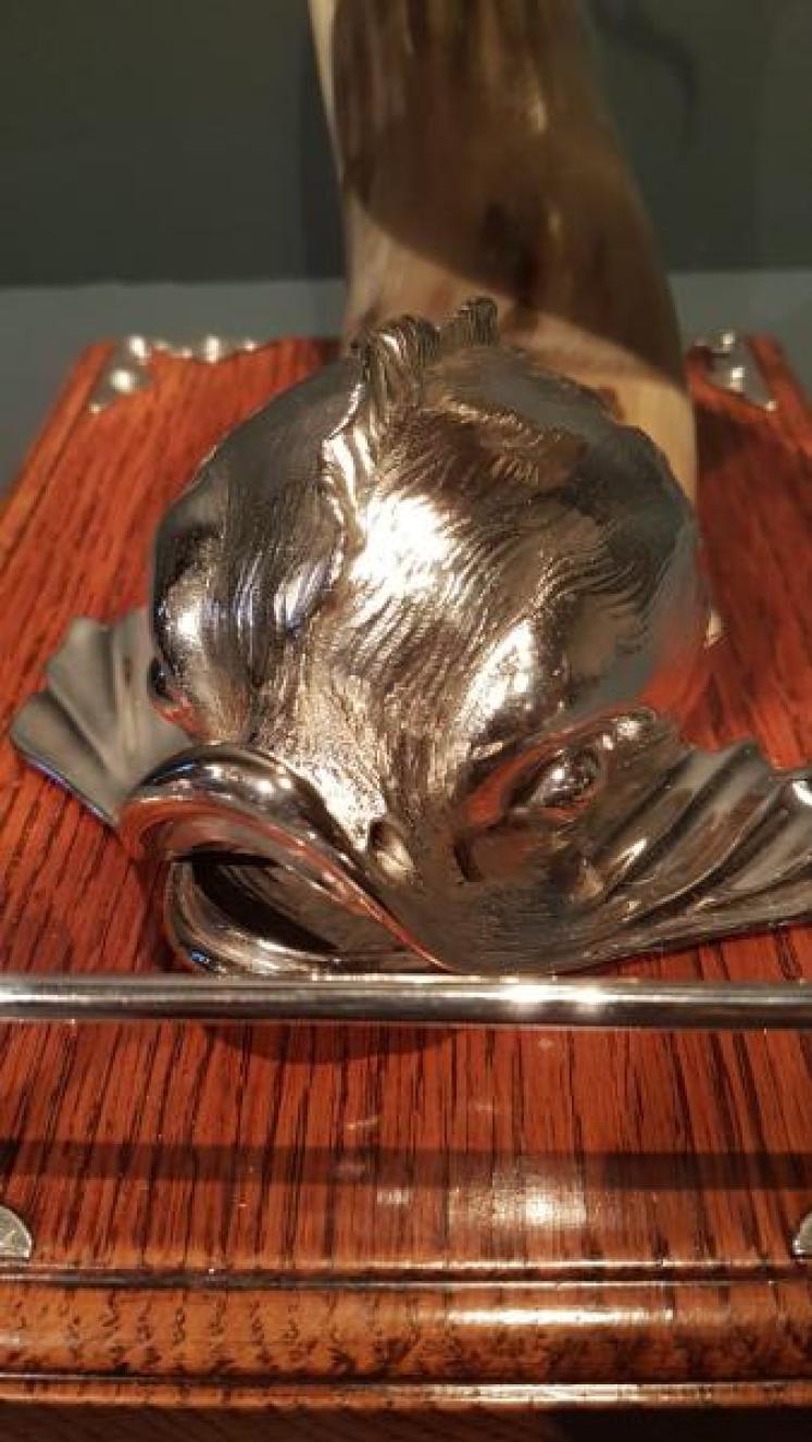 Superb Victorian Silver Plated and Horn Dinner Bell - Image 4