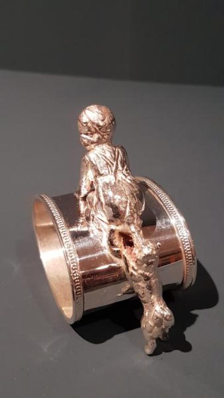 Rare Pair of Antique Russian Silver Napkin Rings - Image 3