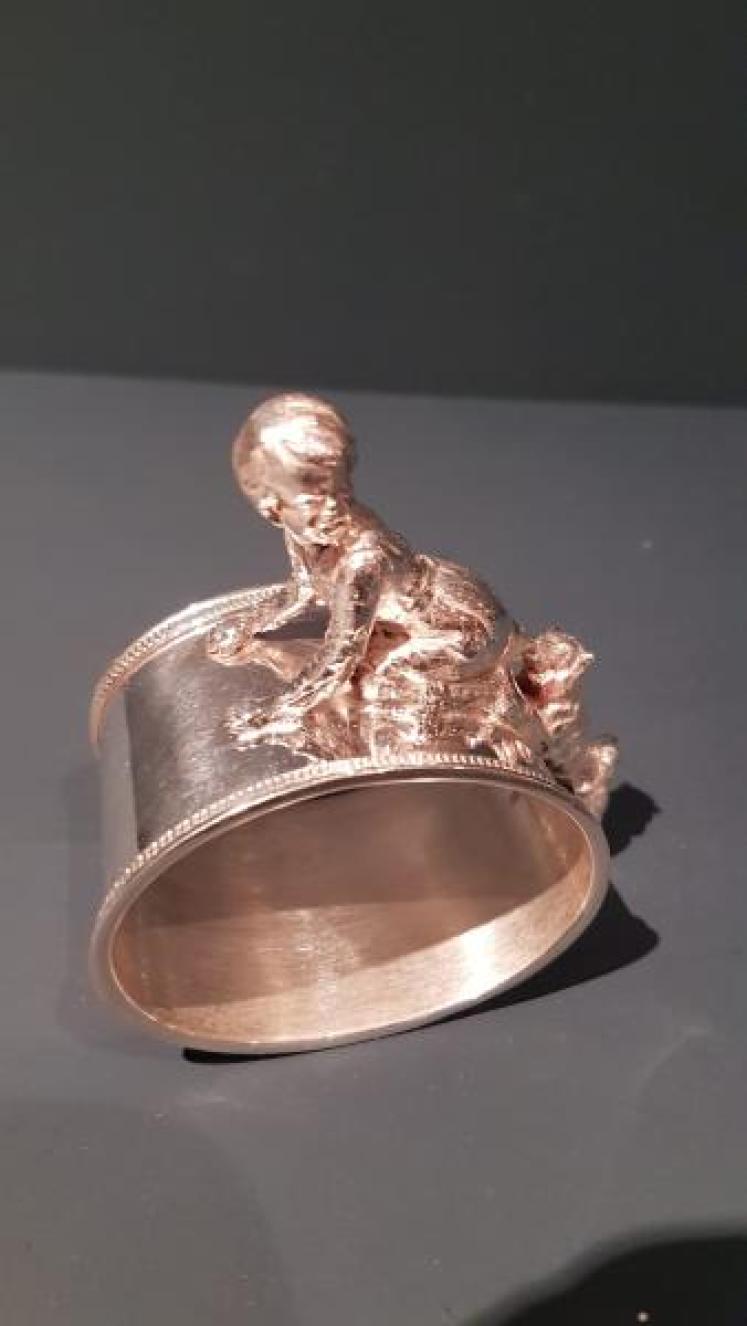 Rare Pair of Antique Russian Silver Napkin Rings - Image 6