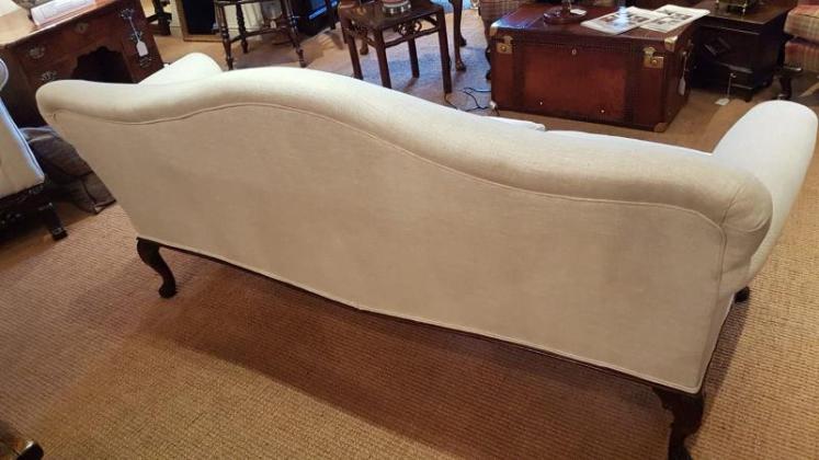 Fine Quality Victorian Linen Covered Sofa - Image 4