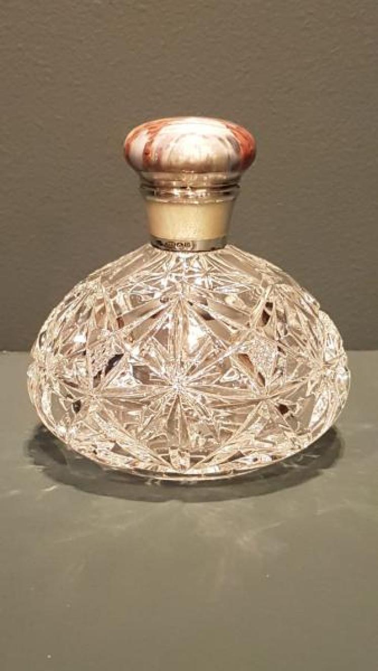 Outstanding Antique Silver and Enamel Scene Scent Bottle - Image 1