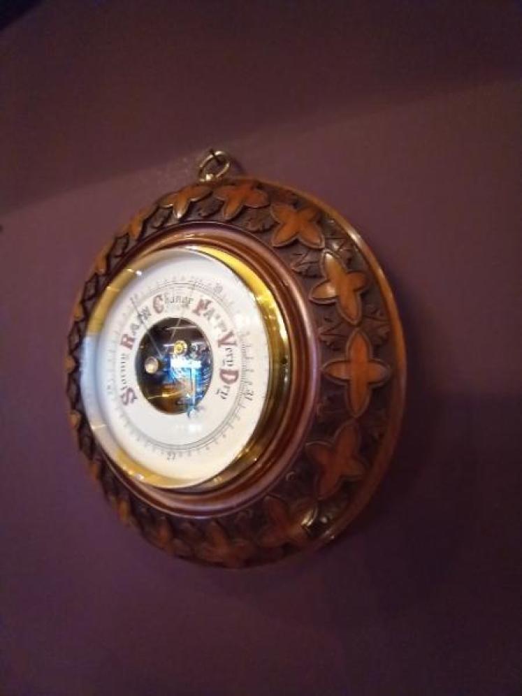 Superb Mid Victorian Walnut Skeletonised Barometer - Image 1