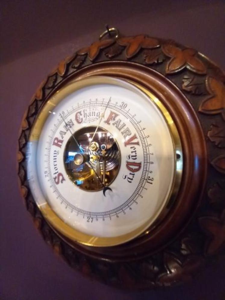 Superb Mid Victorian Walnut Skeletonised Barometer - Image 2