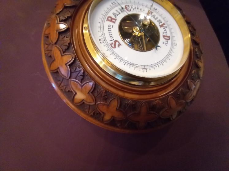 Superb Mid Victorian Walnut Skeletonised Barometer - Image 3