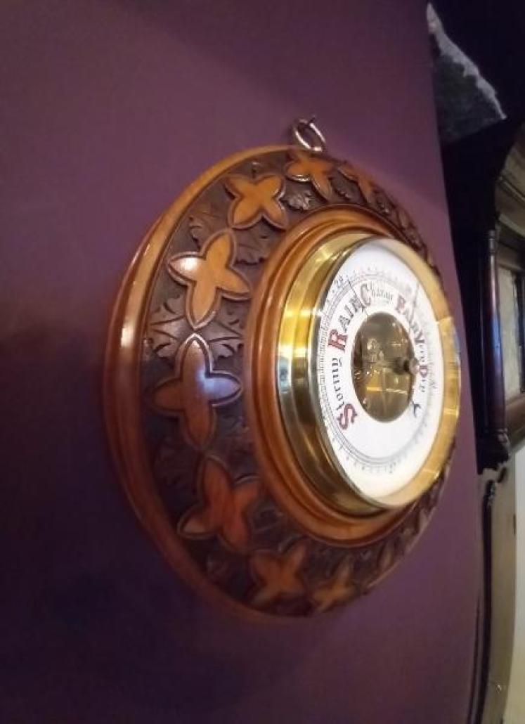 Superb Mid Victorian Walnut Skeletonised Barometer - Image 4