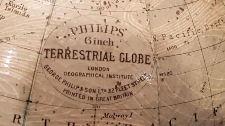 1930's Phillips 6" Papier Mache Library Globe - Image 3