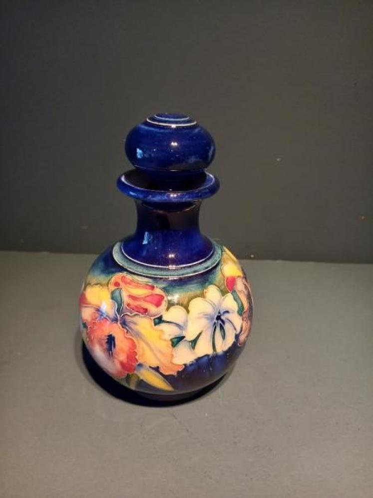Moorcroft Slipper Orchid Scent Bottle & Stopper - Image 7