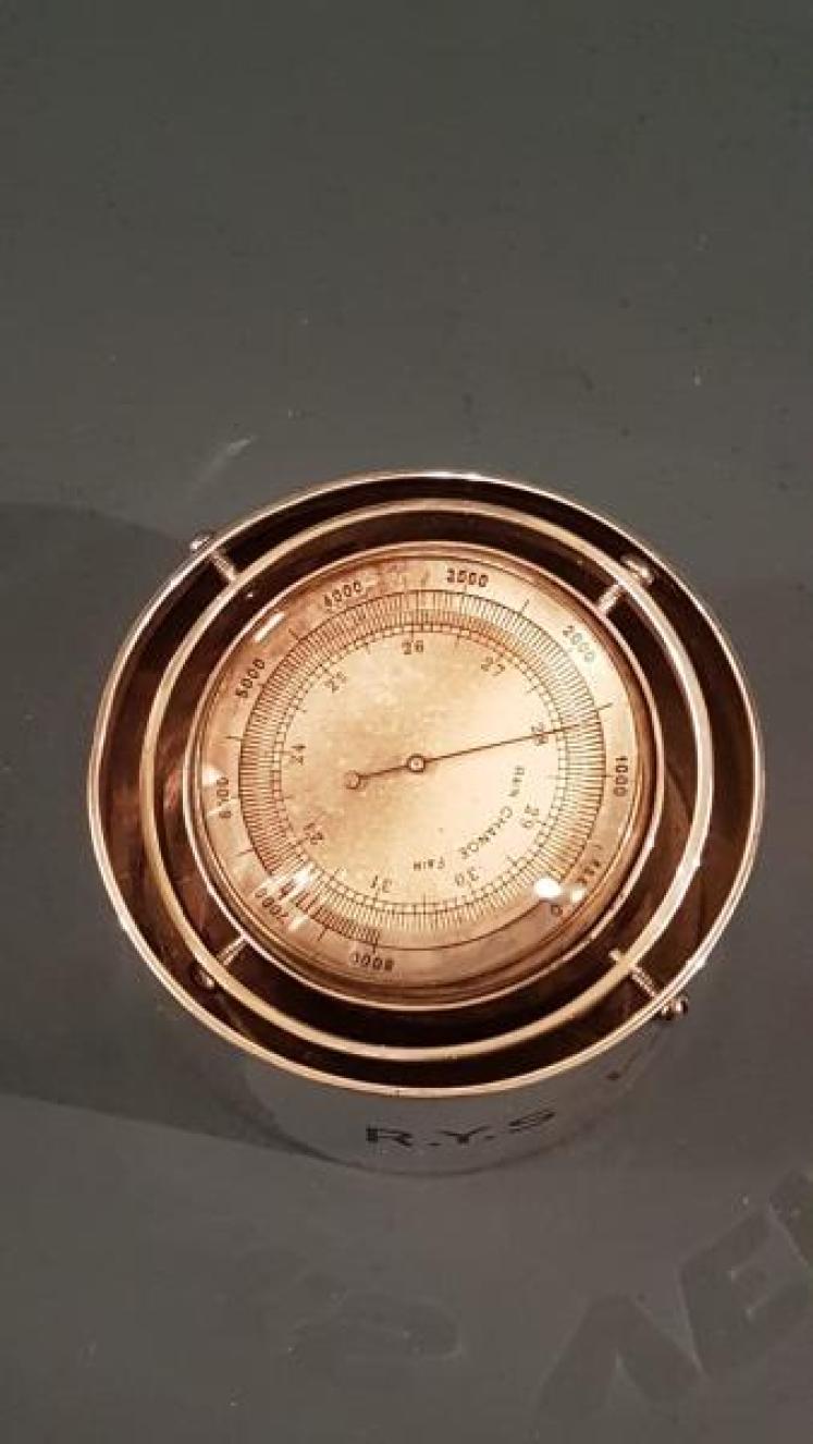 Victorian Silver Barometer In Gimble Desk Tidy - Image 2