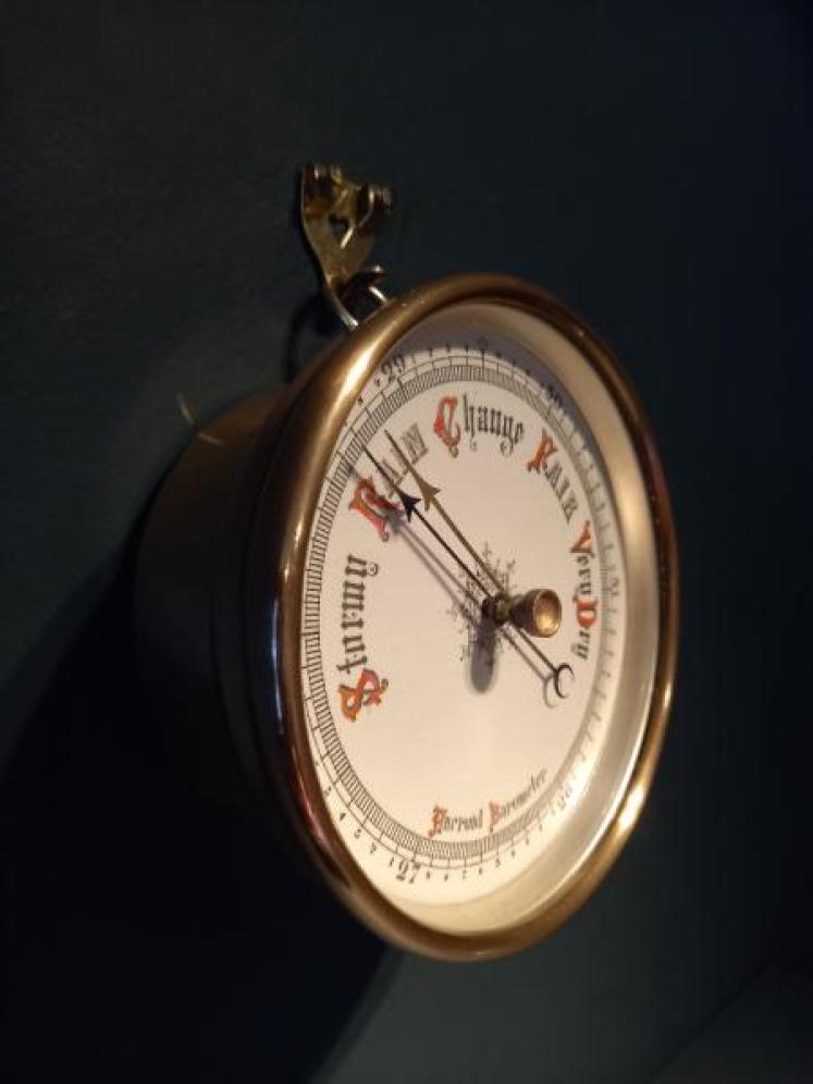 Antique Bronze Cased Marine Barometer - Image 4
